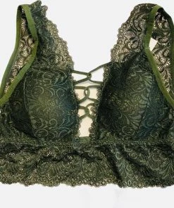 Merkloos Beugelloze Bralette Van Kant S/M 36-38 Groen