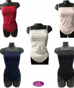 Merkloos Lydia Dames Spaghetti Hemdje Met Kant Donker Rood Maat S -lingerie-dames-badmode Winkel 550x590 2