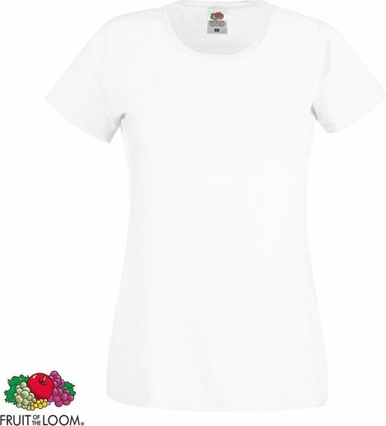 5x Fruit Of The Loom Dames T-shirt Ronde Hals Katoen Wit XL 5 5x Fruit Of The Loom Dames T-shirt Ronde Hals Katoen Wit XL - Afbeelding 3