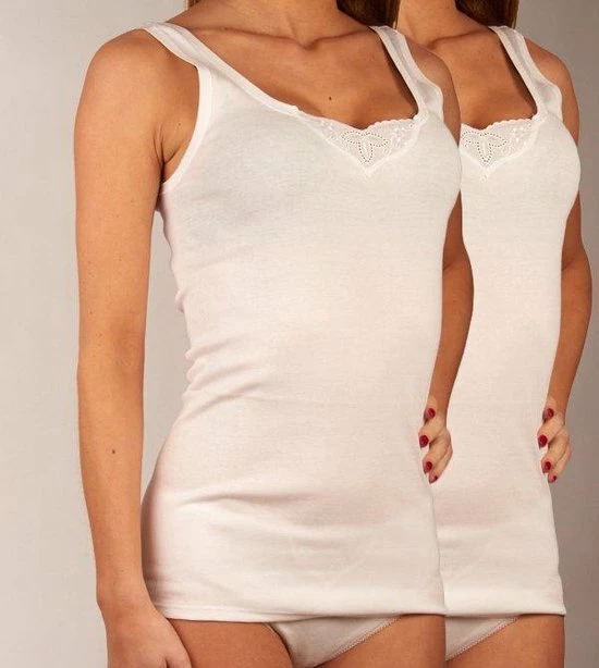 Schiesser Cotton Essentials 2PACK Tanktop Dames Onderhemd - Maat 46 10 Schiesser Cotton Essentials 2PACK Tanktop Dames Onderhemd - Maat 46 - Afbeelding 8