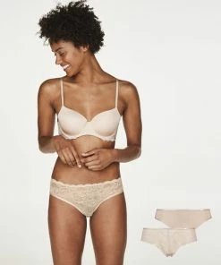 Hunkemöller Lingerie Dames 2-pack Slips Angie - Beige - Maat M -lingerie-dames-badmode Winkel 550x659
