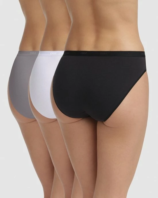 Dim Ecodim Pockets Katoen Dames Slip- 3-Pack - Zwart/Wit/Grijs - Maat M 6 Dim Ecodim Pockets Katoen Dames Slip- 3-Pack - Zwart/Wit/Grijs - Maat M - Afbeelding 4