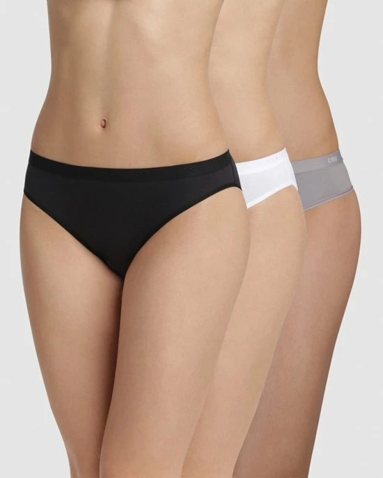 Dim Ecodim Pockets Katoen Dames Slip- 3-Pack - Zwart/Wit/Grijs - Maat M 5 Dim Ecodim Pockets Katoen Dames Slip- 3-Pack - Zwart/Wit/Grijs - Maat M - Afbeelding 3