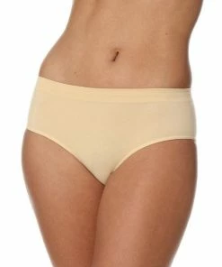 Brubeck Dames Ondergoed Slip Midi - Naadloos Elastisch Katoen 3-Pack - Beige - L -lingerie-dames-badmode Winkel 550x687 6