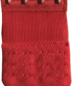 Merkloos Beha Verlengstuk / Verlenger 4 Haaks Rood Met Elastiek