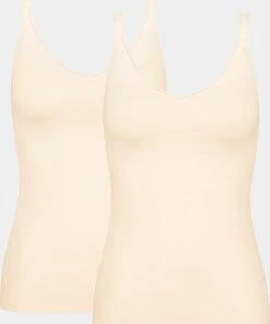 Sloggi GO Spaghetti Top 2-pack Brown -lingerie-dames-badmode Winkel 550x700