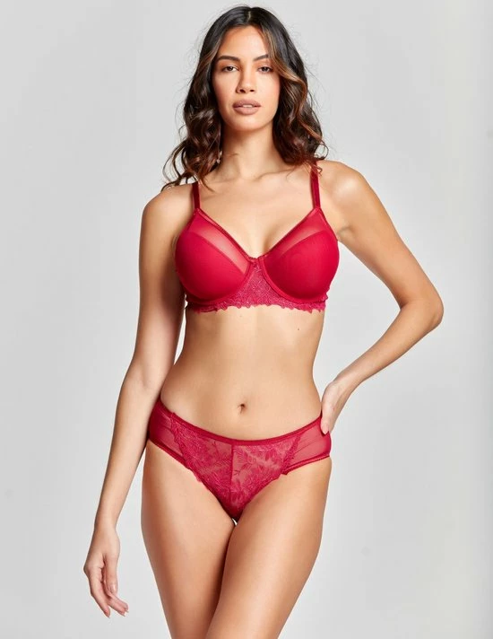 Merkloos Gaspara Soft Padded Half Cup Tulle Plunge BH | Black Friday SALE - WIJN-ROOD - Maat 80D 4 Merkloos Gaspara Soft Padded Half Cup Tulle Plunge BH | Black Friday SALE - WIJN-ROOD - Maat 80D - Afbeelding 2