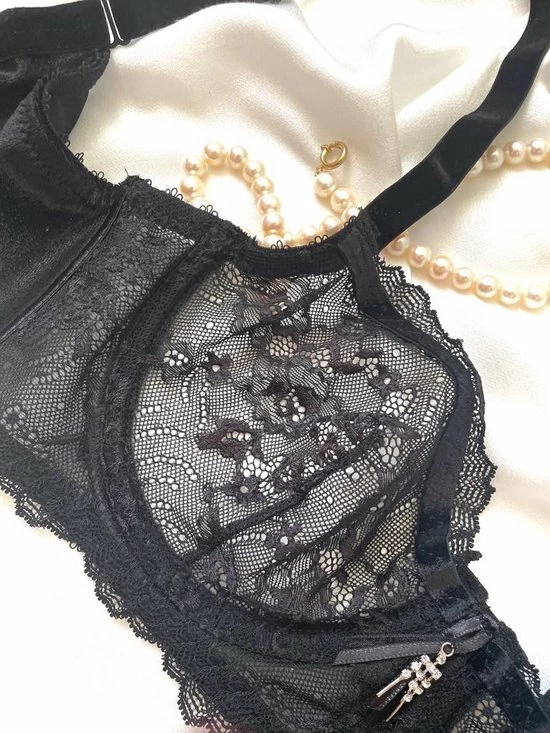 Merkloos Orkide Dames De Leukste Lingeriesetje - Sexy Licht Transparant - Van Hoge Kwaliteit - Niet-voorgevormde Beugel Bh Zwart - 95B - Thong L 5 Merkloos Orkide Dames De Leukste Lingeriesetje - Sexy Licht Transparant - Van Hoge Kwaliteit - Niet-voorgevormde Beugel Bh Zwart - 95B - Thong L - Afbeelding 3