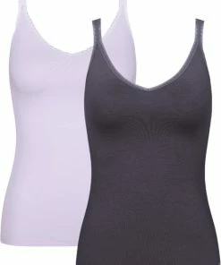 Sloggi - Dames - GO - 2-Pack Shirt - Paars - M