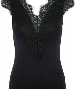 Pieces Dames Hemd Kant - Lace Top Ilu - L - Zwart -lingerie-dames-badmode Winkel 550x774 1