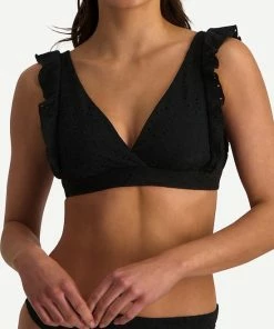 Beachlife Black Embroidery Ruches Bikinitop - Dames - Maat 75B -lingerie-dames-badmode Winkel 550x780 3