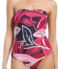 Pastunette Beach - Floral Leaves - Badpak - Roze/Blauw - Maat 40 -lingerie-dames-badmode Winkel 550x808