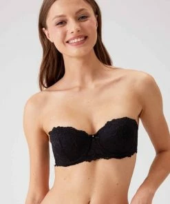 Viuma Milano Viuma Vrouw Zwart 620361 Kanten Beha Strapless Push Up Bh Dagelijks Comfort Hoogwaardig Kwaliteit