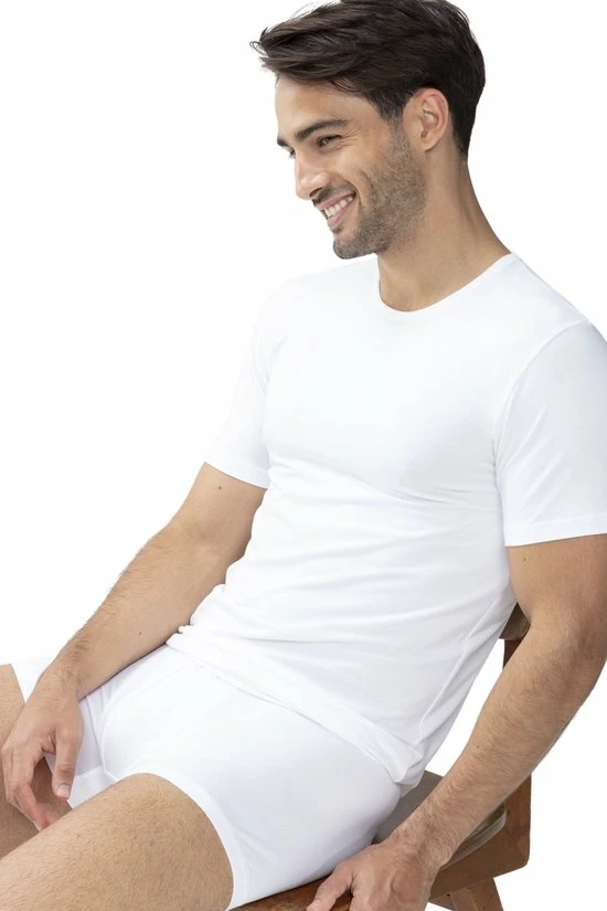Mey - Dry Cotton O-hals T-shirt Wit - Maat M - Slim-fit 8 Mey - Dry Cotton O-hals T-shirt Wit - Maat M - Slim-fit - Afbeelding 6
