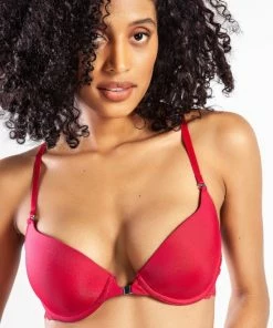 Merkloos Githa Dames Lingerie Voorgevormde Racerback - Push-up BH - ROOD - Maat 75B -lingerie-dames-badmode Winkel 550x825 84